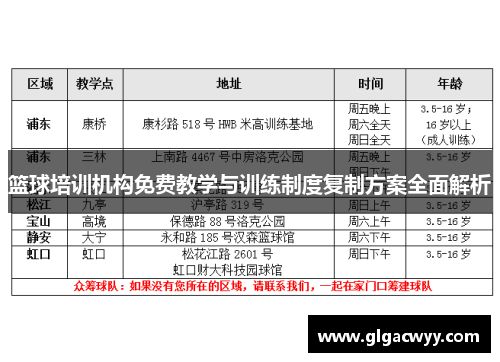 篮球培训机构免费教学与训练制度复制方案全面解析